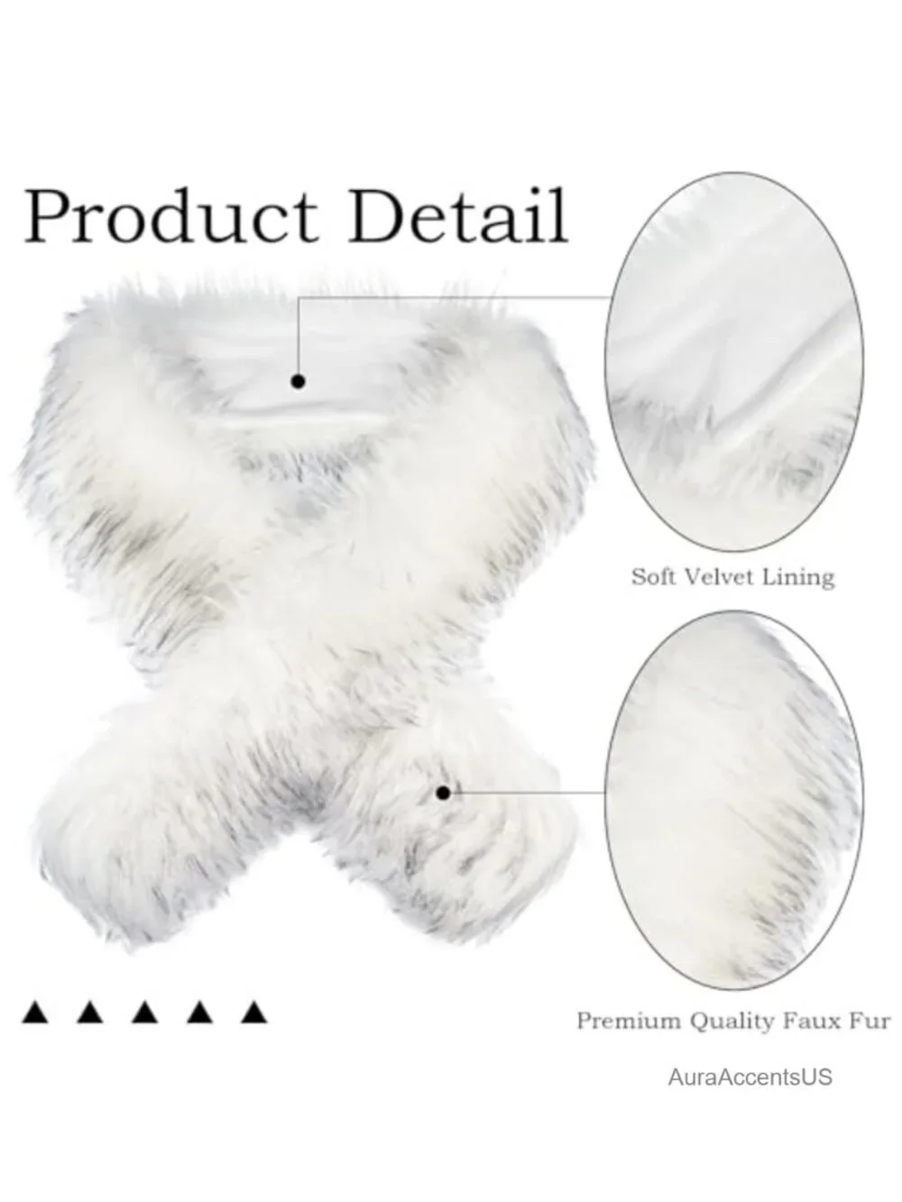 Faux Fur Wrap Shawl 1.7m Long with Fox Trim Heavy Winter Bridal Wedding Scarf
